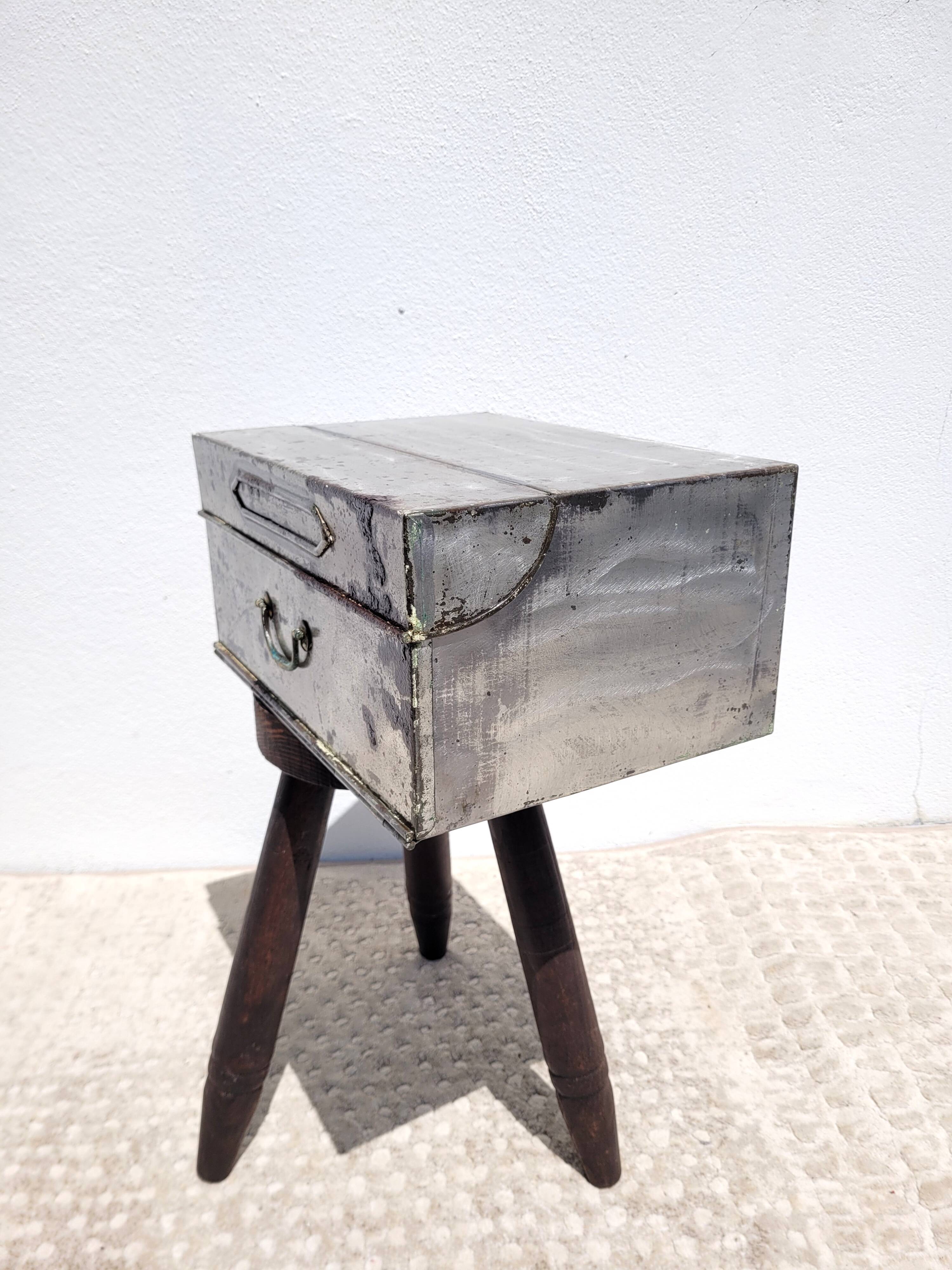 Old sheet metal filing cabinet storage box