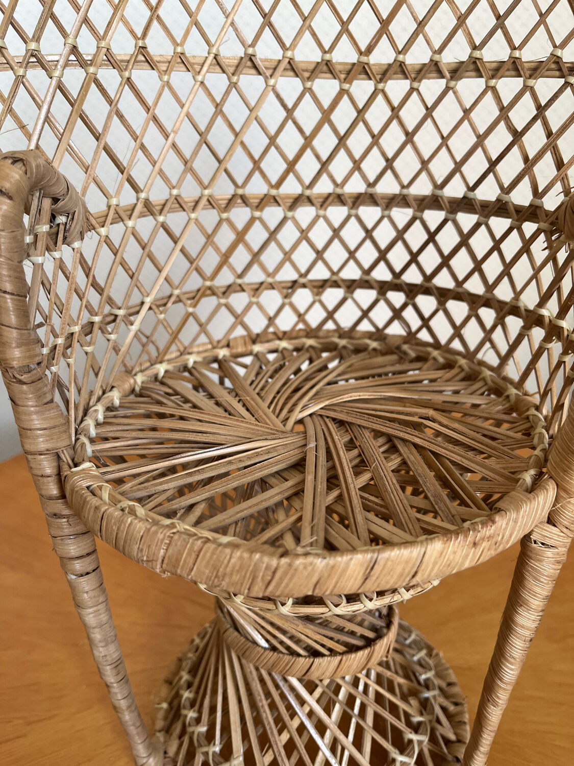 Emmanuelle vintage rattan plant holder