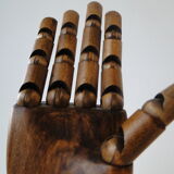 Pair of articulated wooden hands