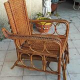 Rattan chaise longue