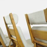 Rare set of 4 deckchairs AP71 including footstool by Hans Wegner for AP Stolen, Denmark 1968