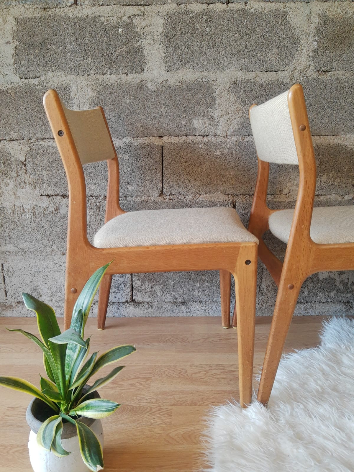 Set of 3 Danish Scandinavian chairs Uldum Mobelfabrik 7171