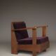 Petite chaise longue Art Déco néerlandaise en chêne, années 1920