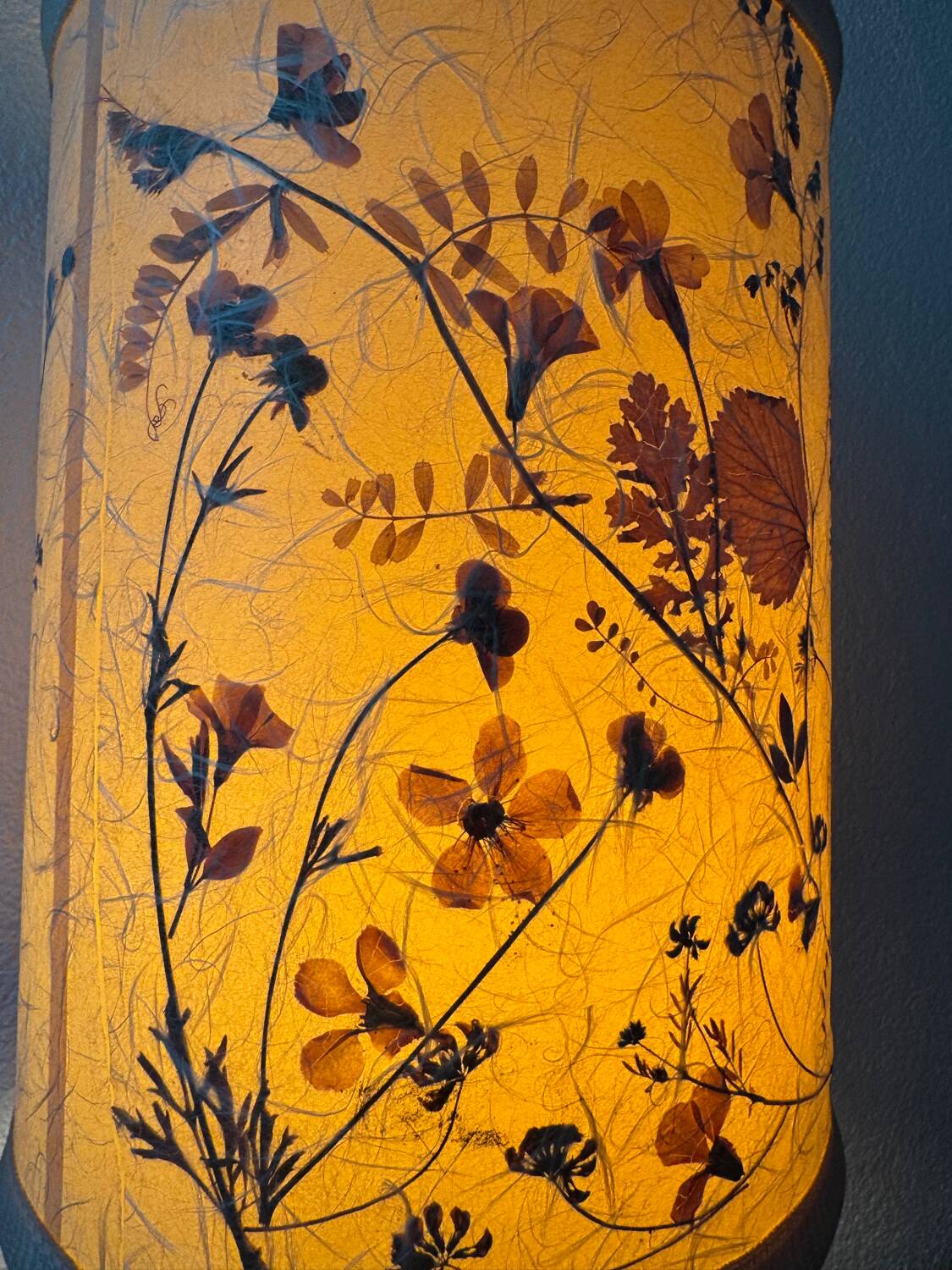 70s wooden chrome flower lamp