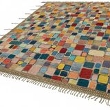 Hand-Knotted Turkish Contemporary 254 cm x 313 cm Multicolor Wool Carpet