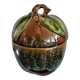 Covered stoneware pot
