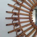 Vintage bamboo mirror 64cm