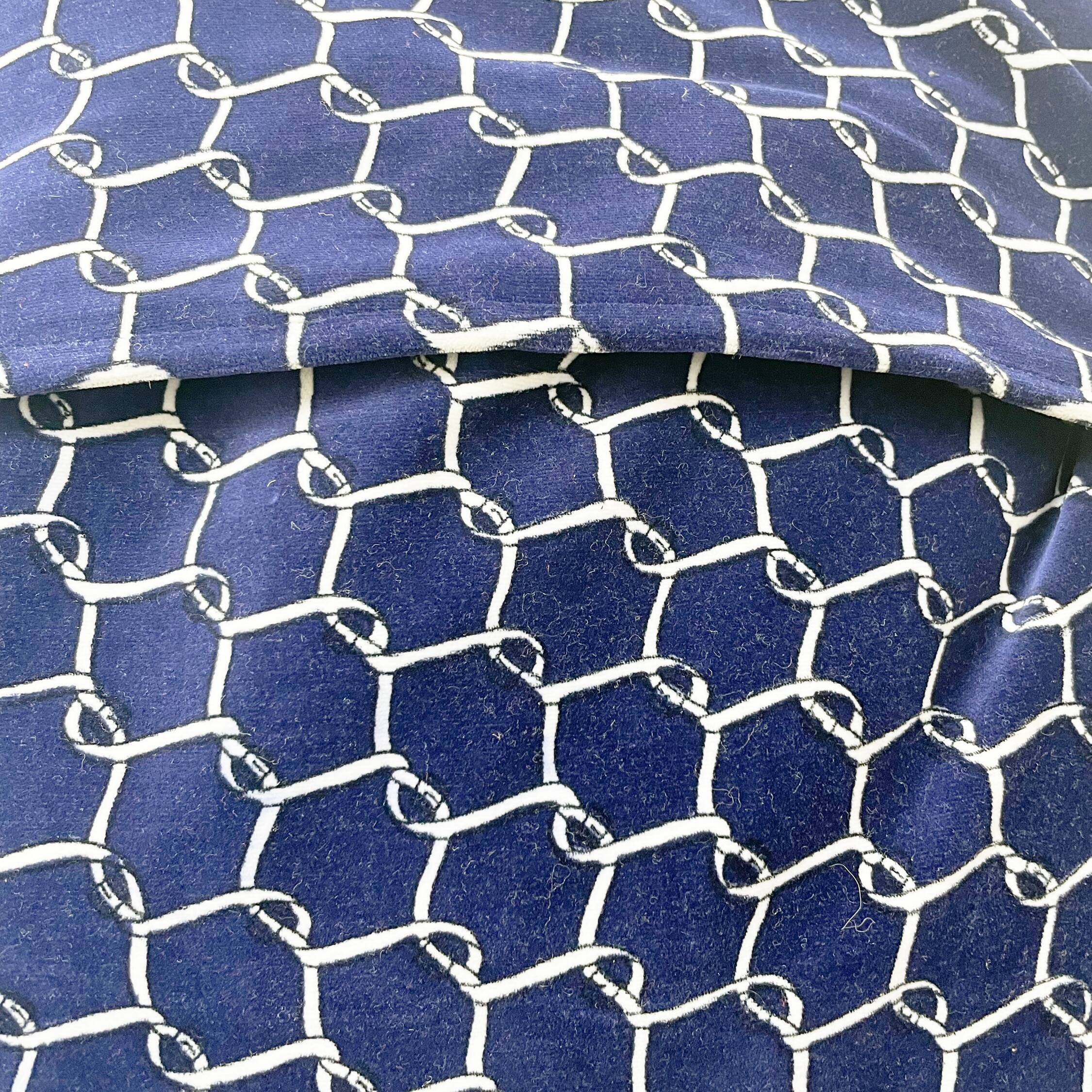 Blue velvet envelope cushion