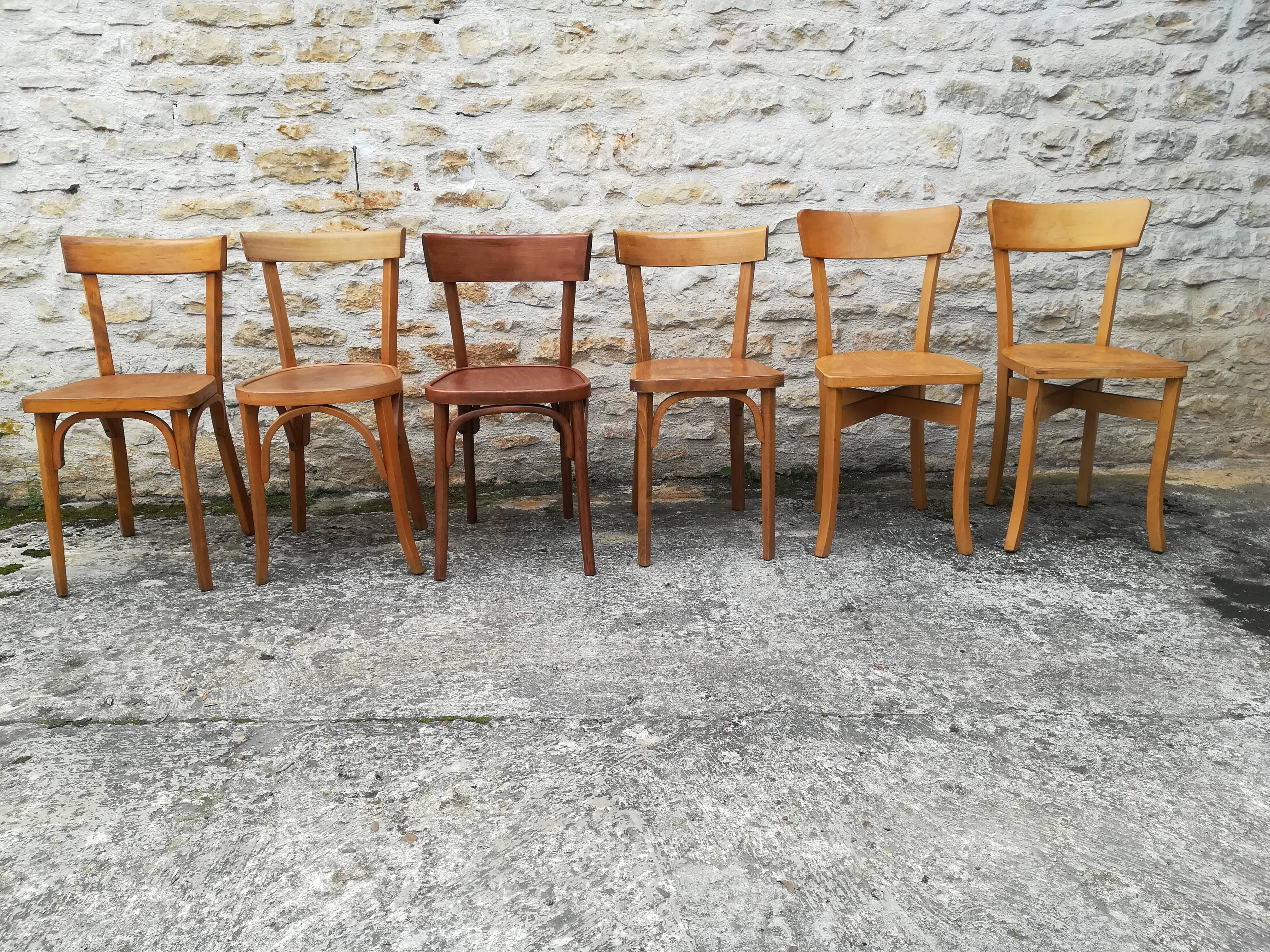Mismatched bistro chairs