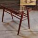 Table d'appoint ou console bois et verre par Frantisek Jirak 1960