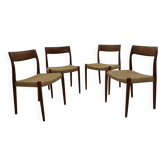 Ensemble de chaises danoises par Niels Møller pour J. L. Møllers, années 1960, ensemble de 4.