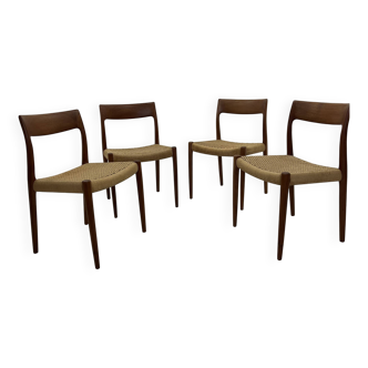 Set of Danish Chairs by Niels Møller for J. L. Møllers, 1960s, Set of 4,raf