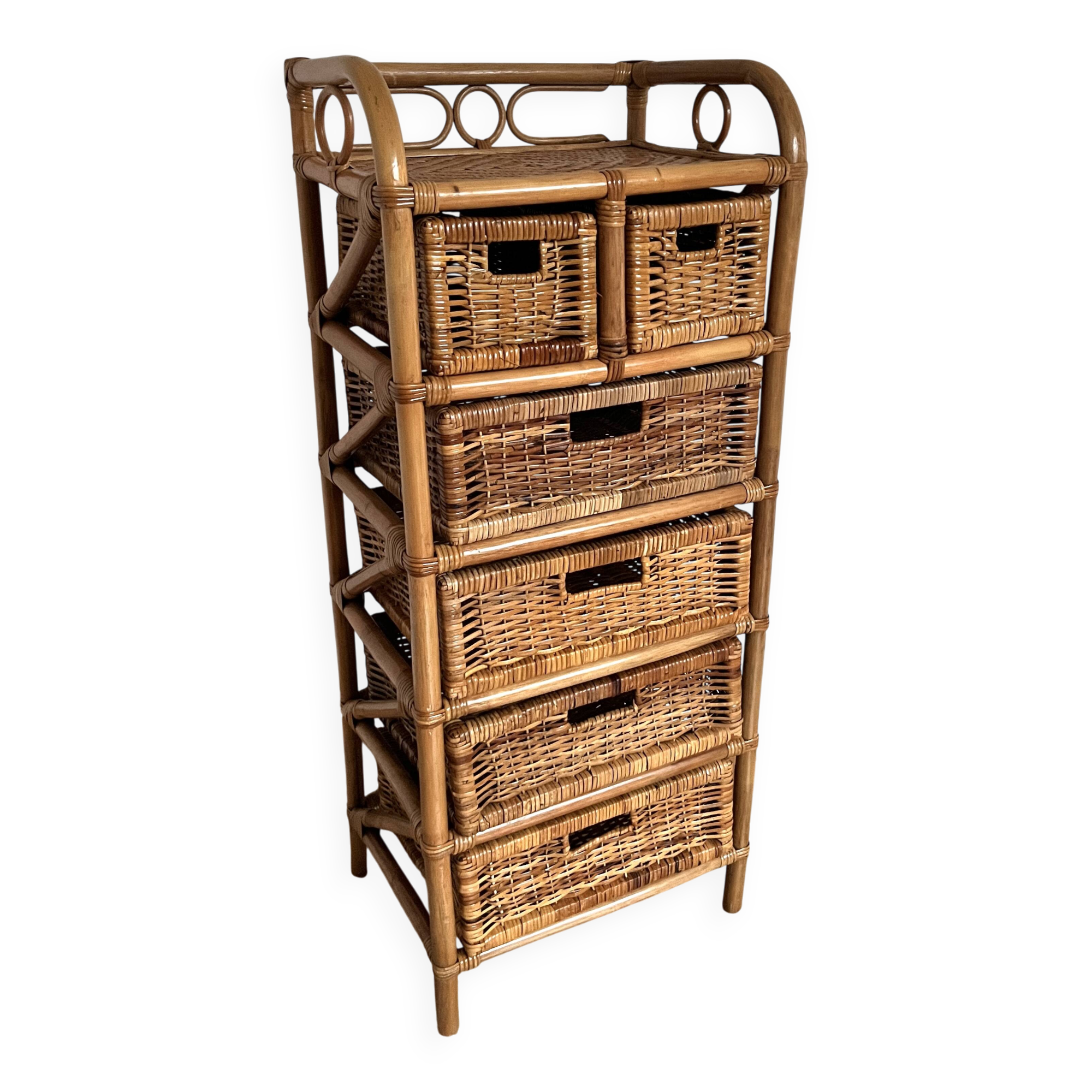Rattan chest of drawers