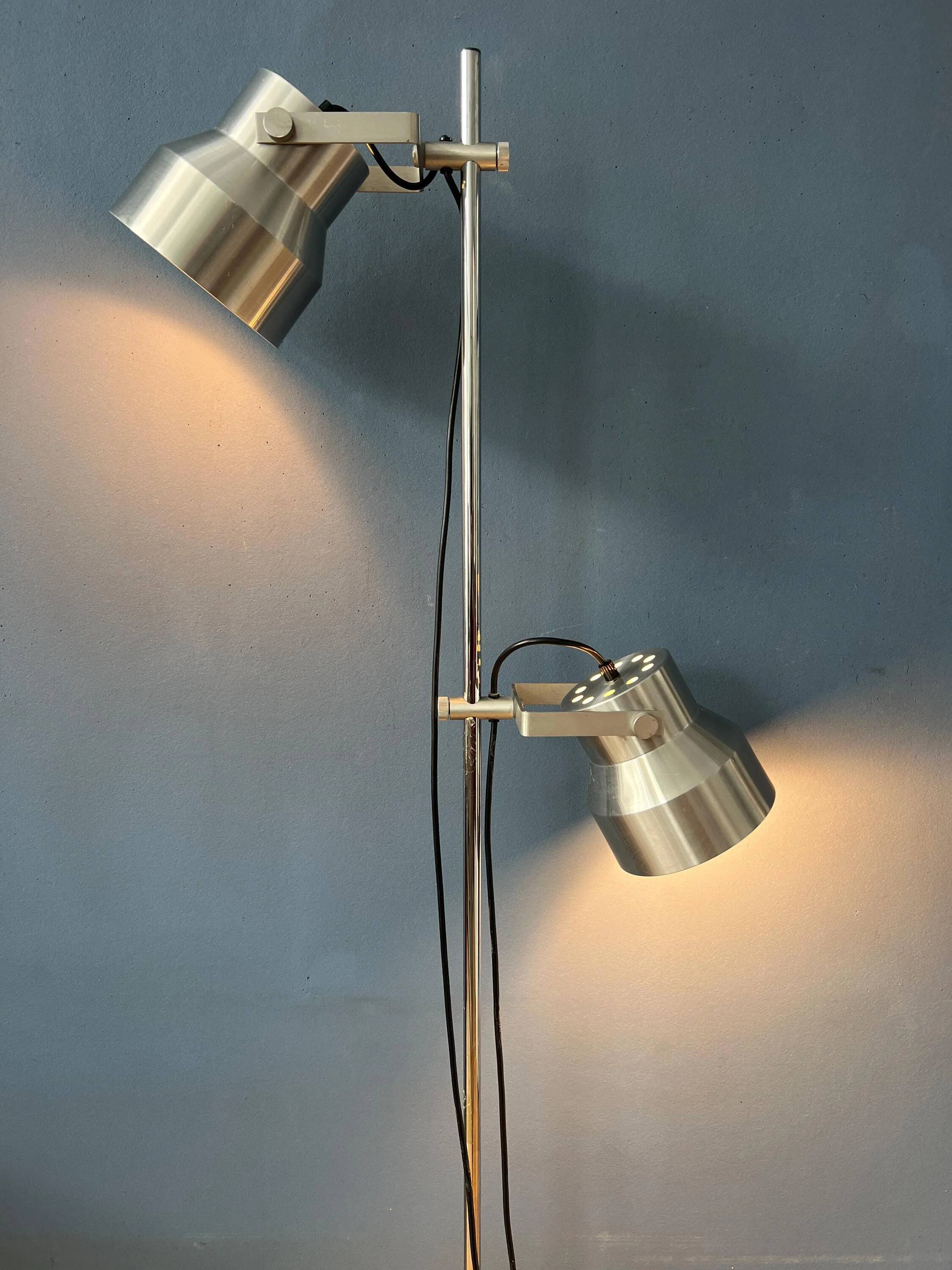 Silver vintage floor lamp Dijkstra Space Age