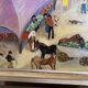 Huile sur toile « le marché au village »