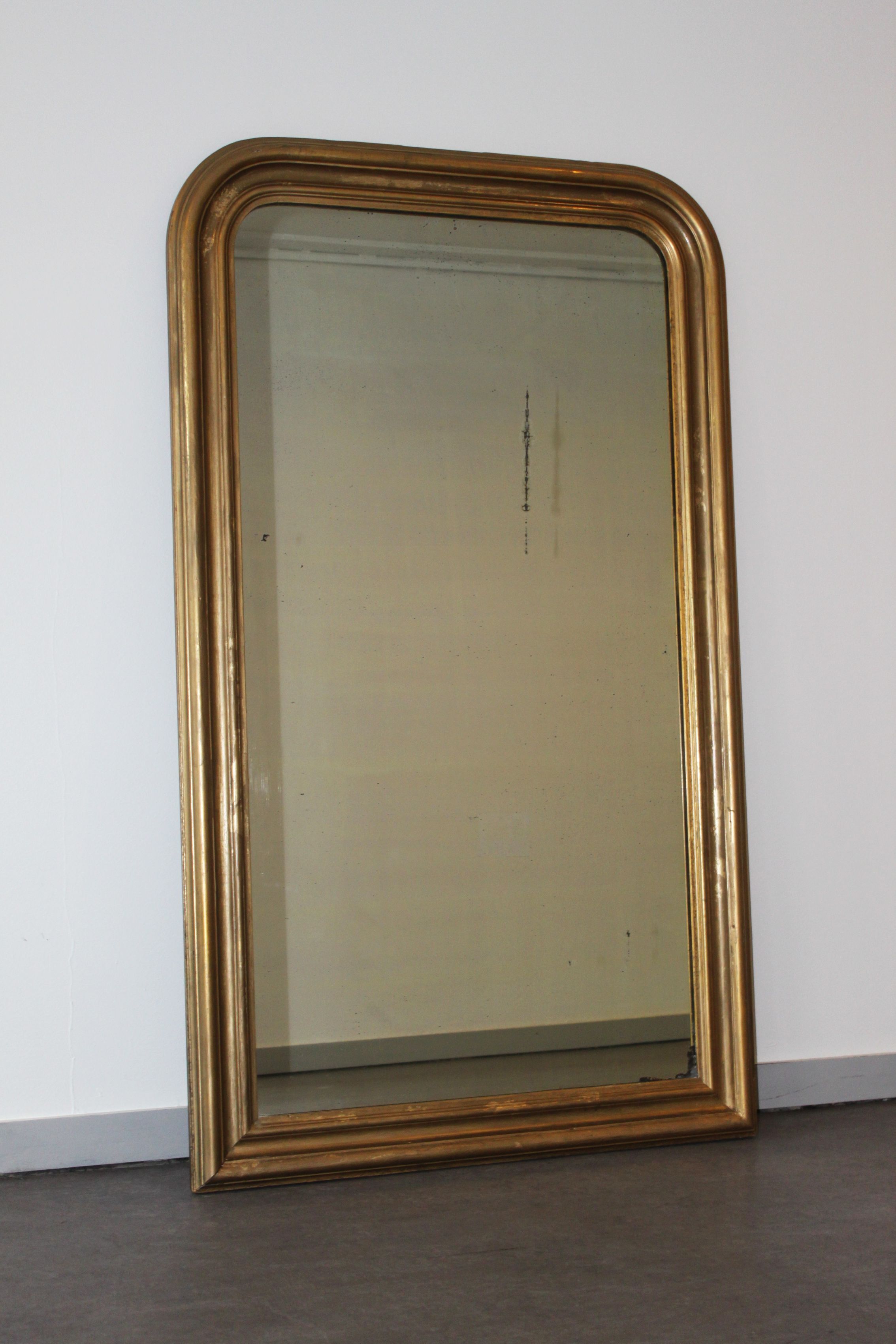 Louis Philippe mirror in gilded wood 150x90cm