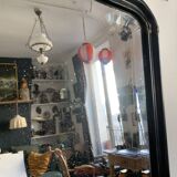 Napoleon III mirror in black wood with pediment