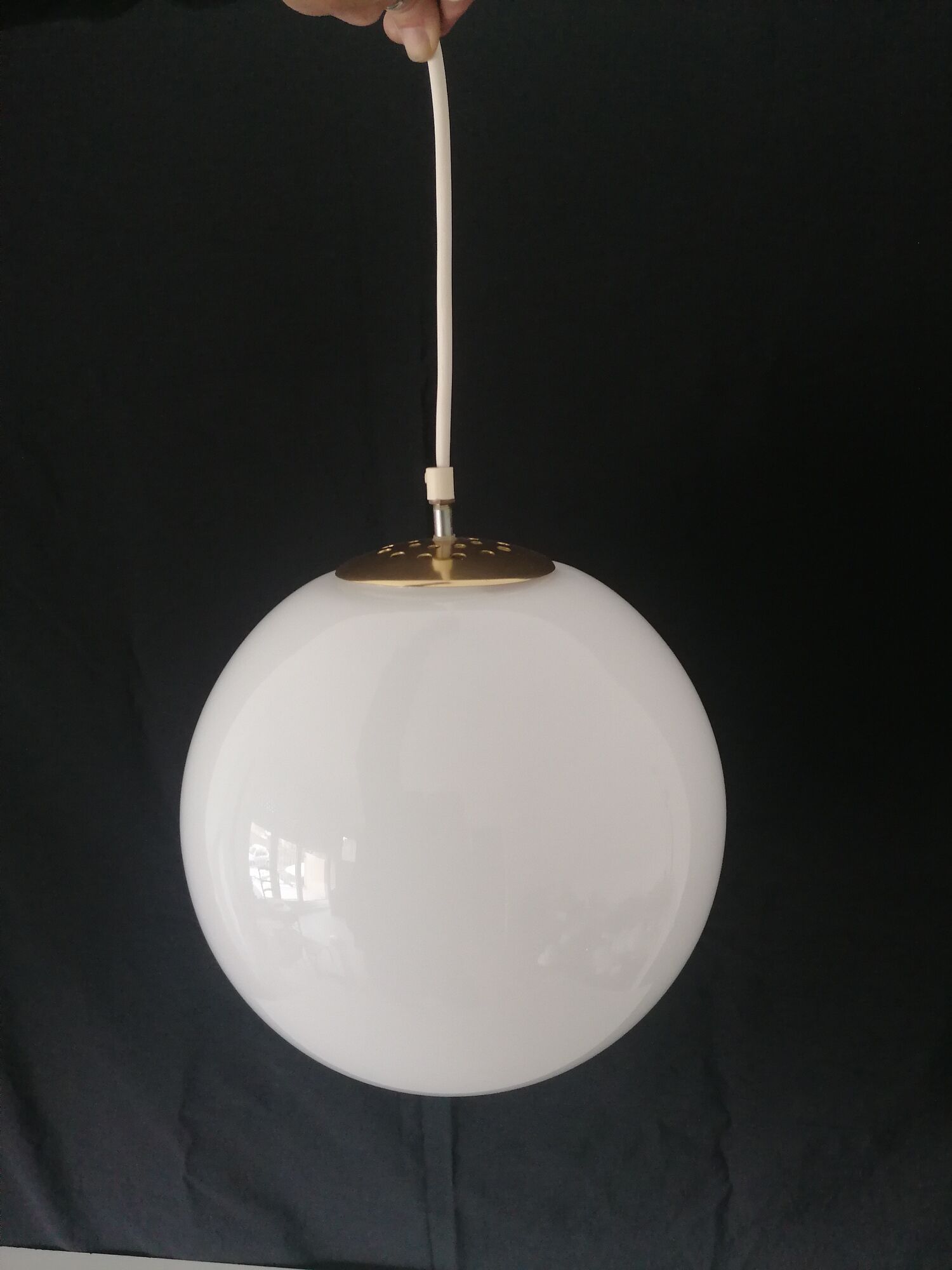 Parscot France hanging Opalin Glass Globe - 30 cm - 60-70 years