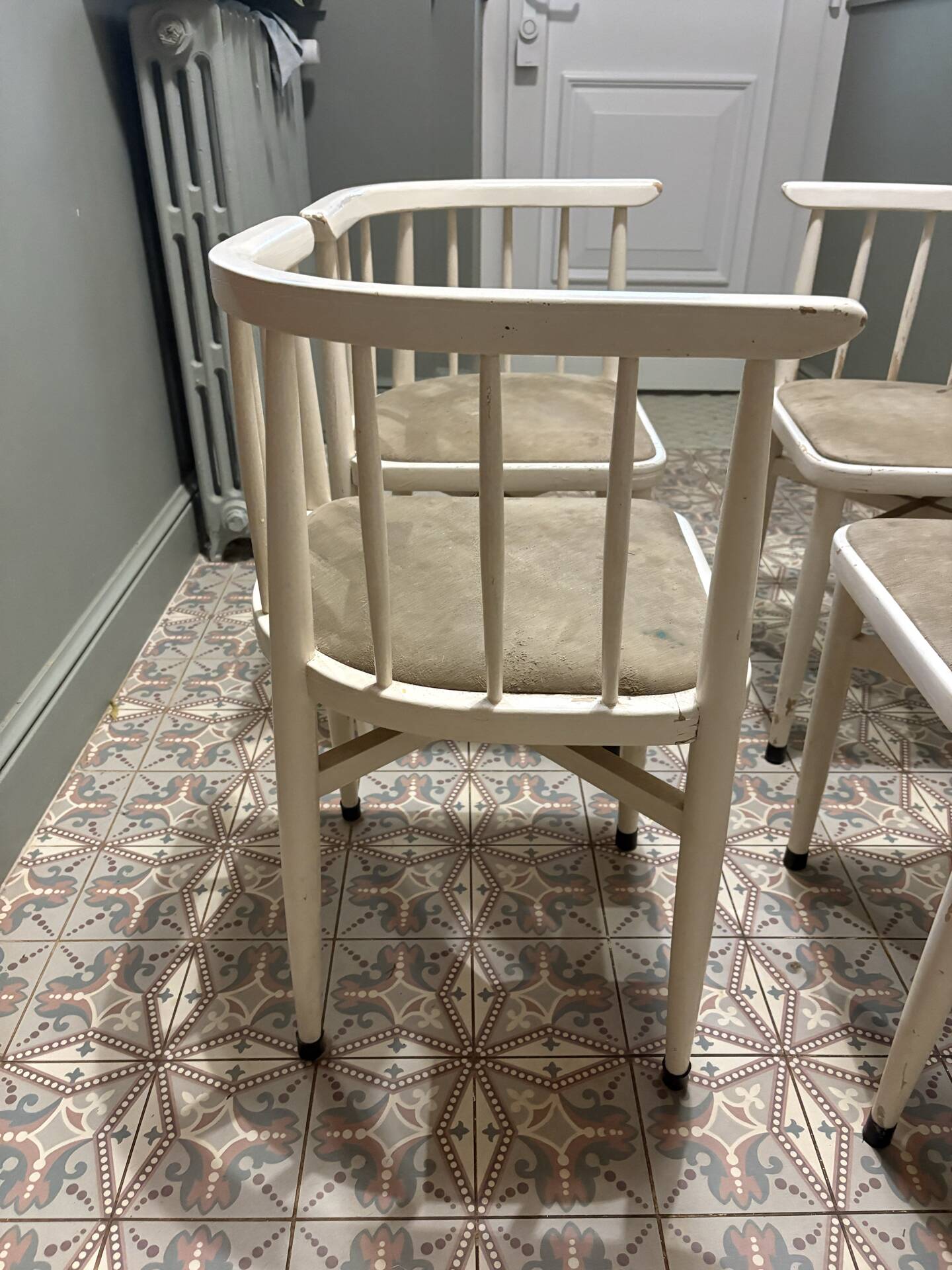 Set of 4 stackable Thonet chairs vintage 60s/70s