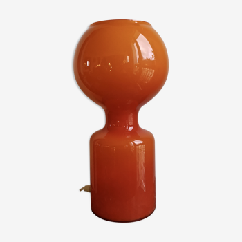 Big lamp in blown glass orange signed J.P.Edmonts Alt for Philips 1970 model Tobruk