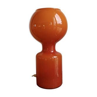 Big lamp in blown glass orange signed J.P.Edmonts Alt for Philips 1970 model Tobruk
