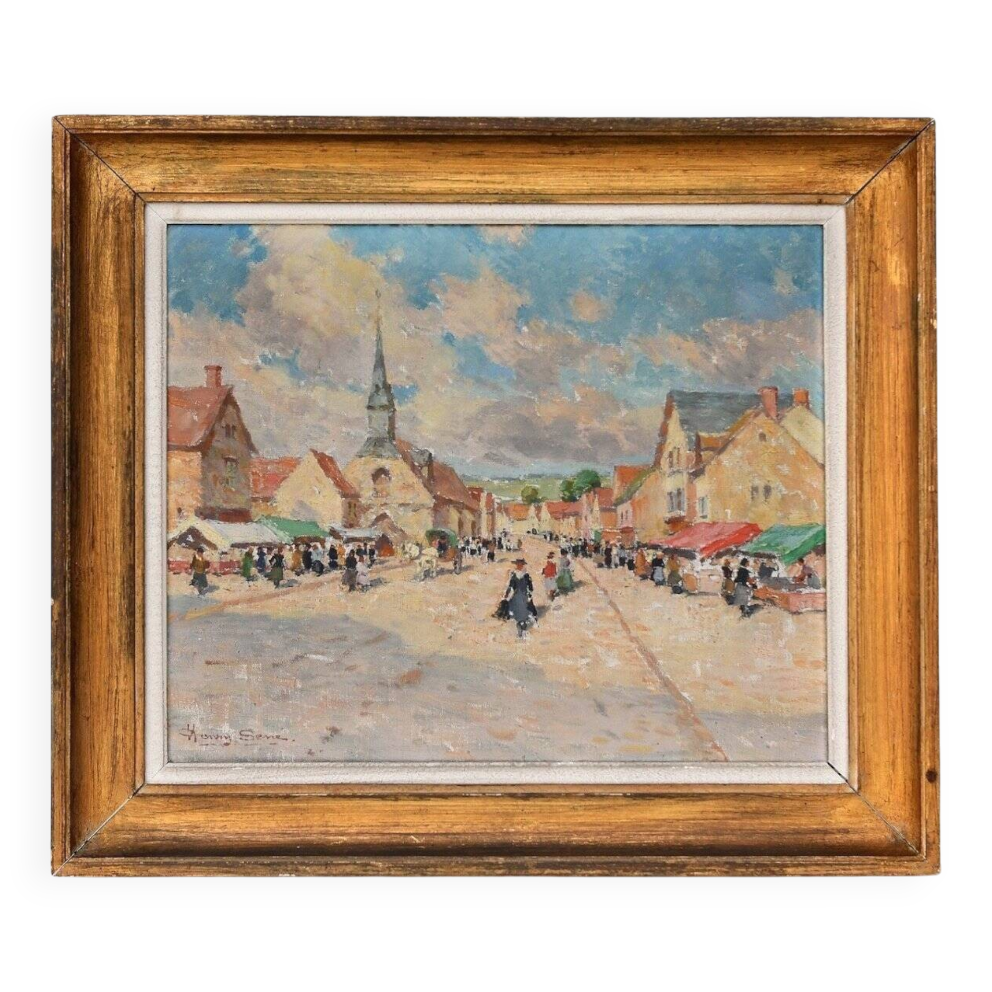 Henry Charles Séné (1889-1961) "Market Scene"