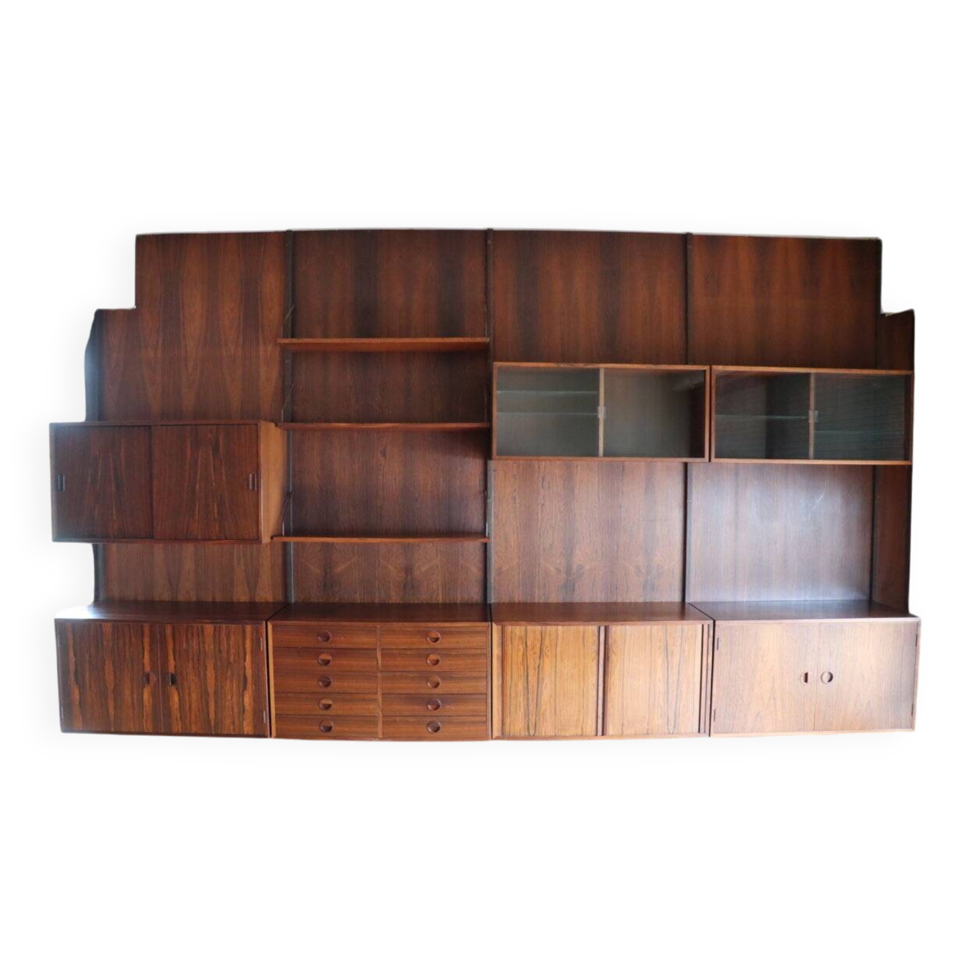 Danish wall bookcase by Thygesen and Sorensen in rosewood, 1960