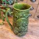 Green Barbotine Pitcher and Mug