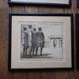 Lot de 4 illustrations satiriques anciennes