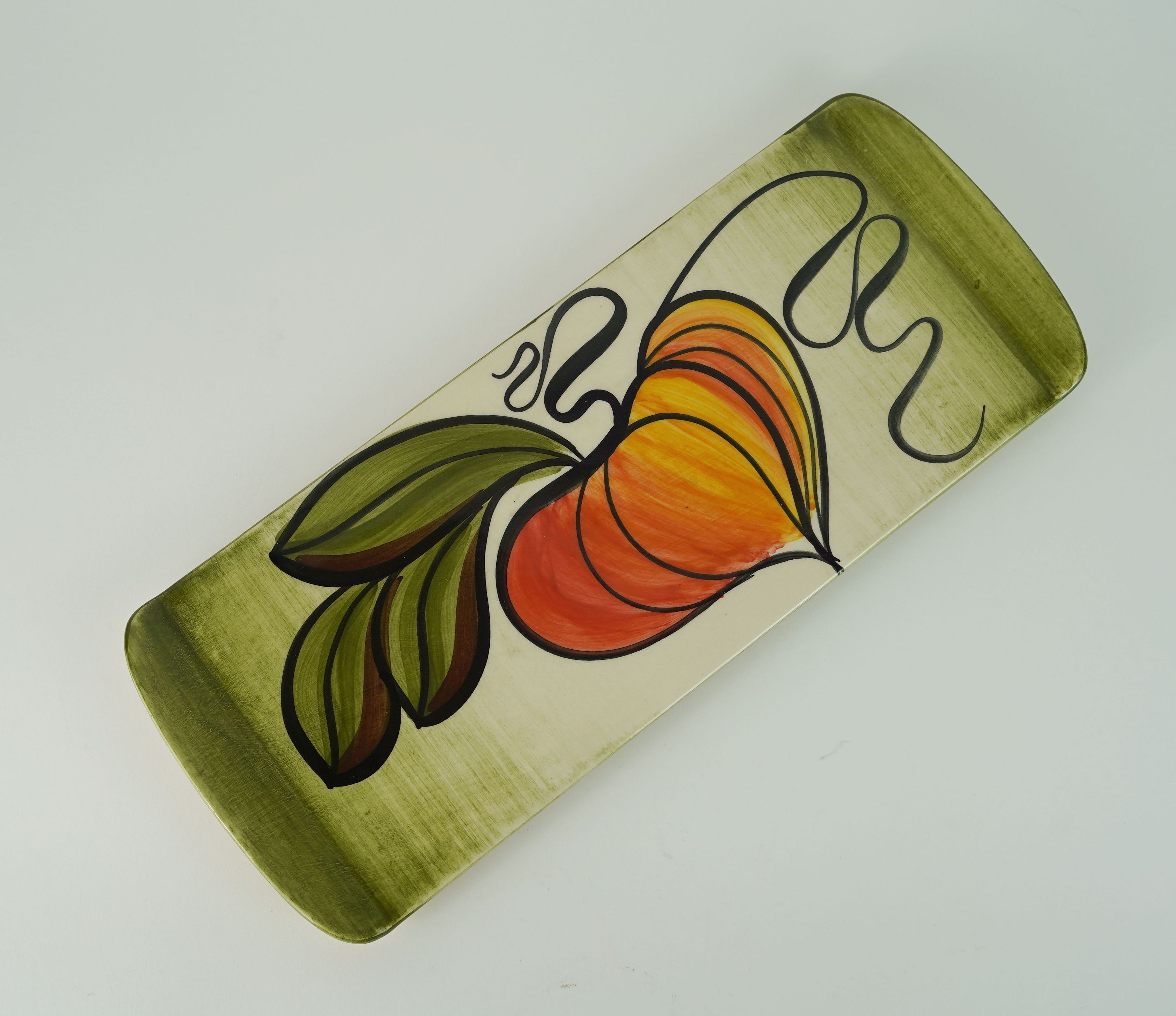 mid century ceramic CAKE PLATTER stutzel sachs aalen autumn decor