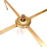 Coffee table brass and round glass design 1960