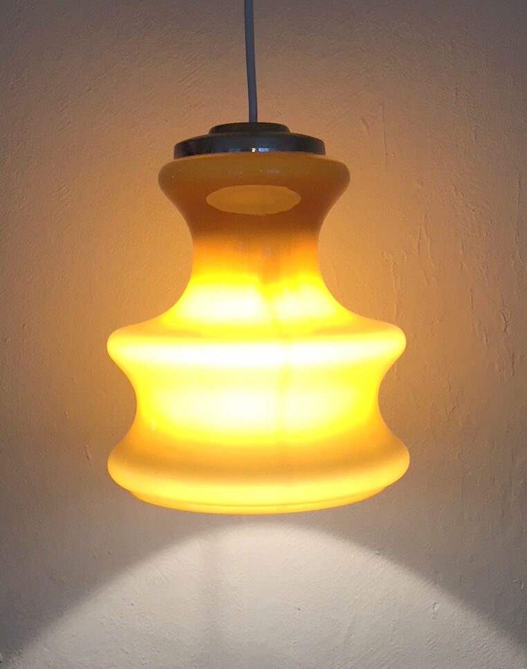 Vintage amber opaline hanging lamp 70 years