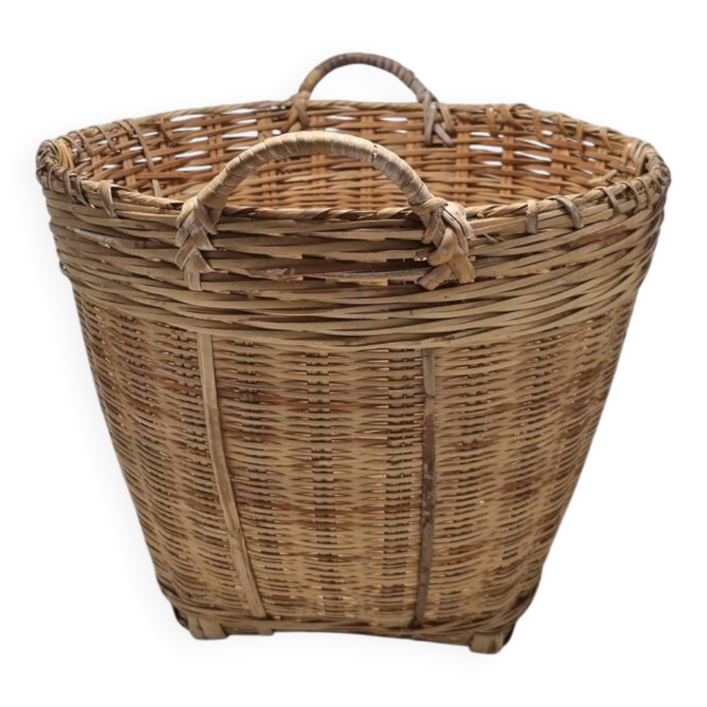 corbeille de promotion osier avec support en noir, hauteur env. 77 cm, diamètre env. 62cm