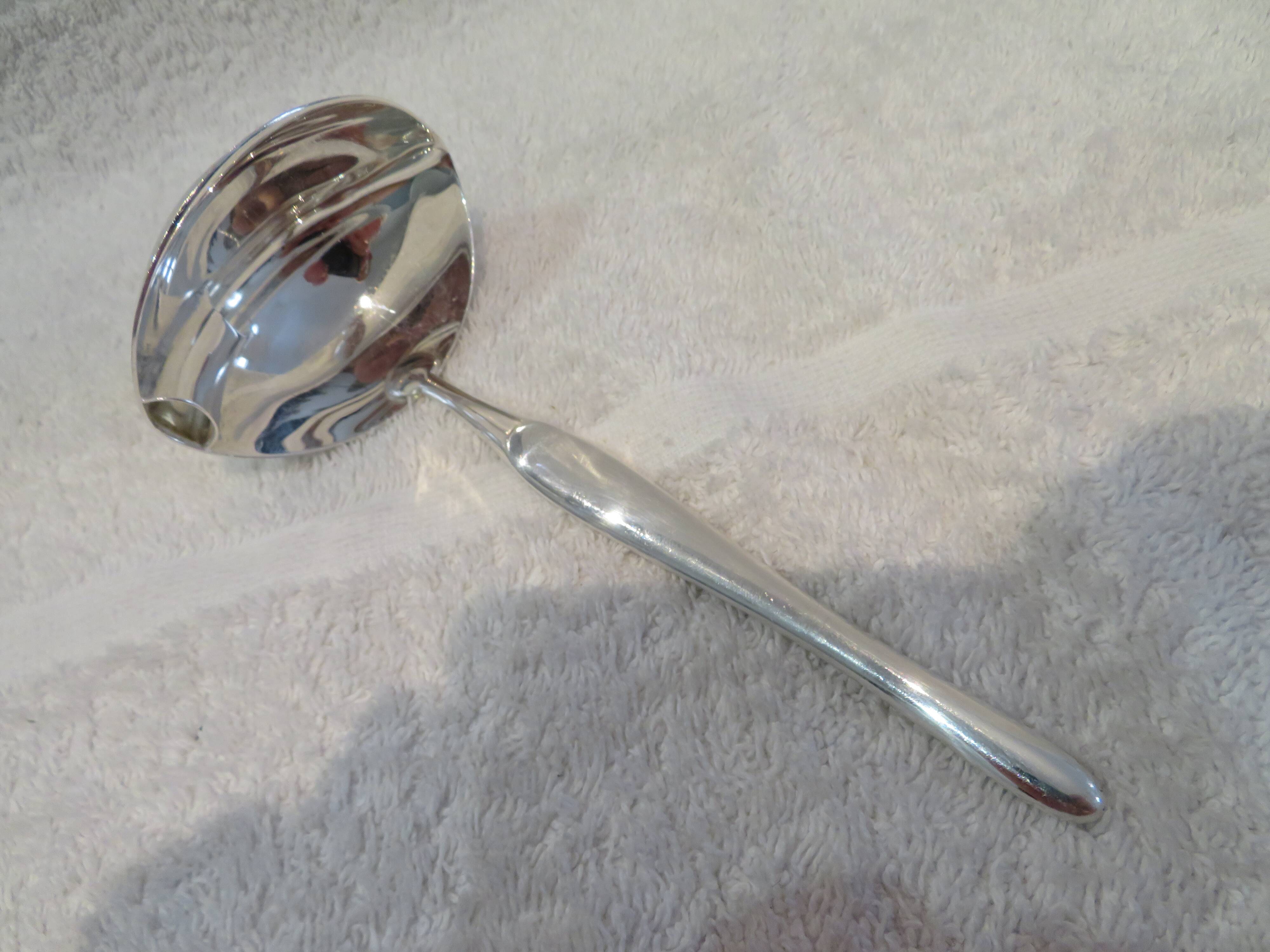 Christofle Duo 17cm silver plated metal lean fat ladle