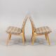 Pair of lounge armchairs in Scottish fabric 1950s Sweden