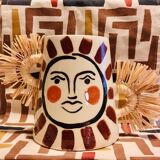 Hand-painted ceramic vase vallauris