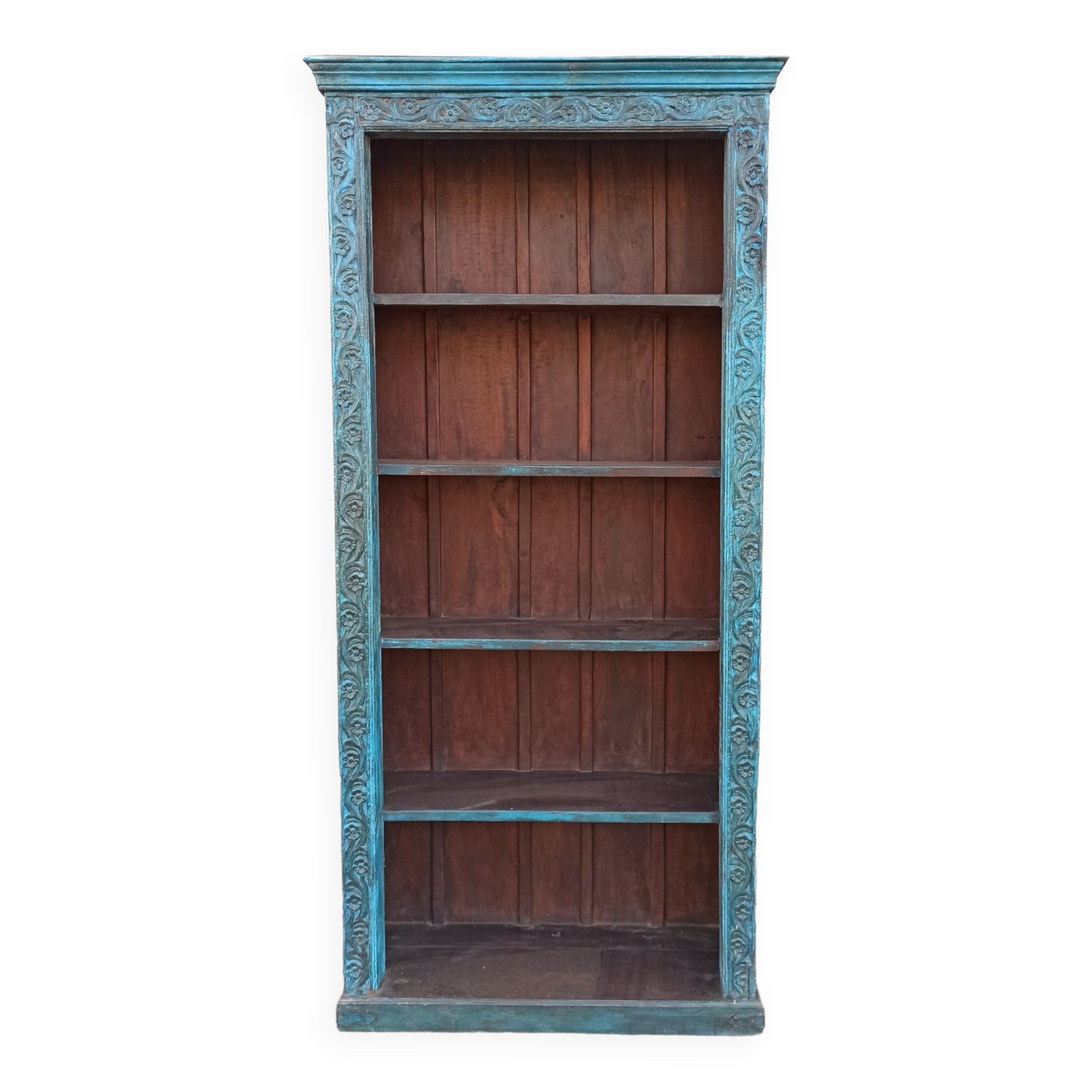 Very large old wooden bookcase