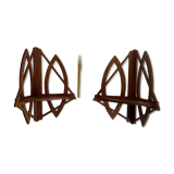 Pair of wall corner shelves, art deco