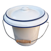 Pot / Seau de chambre en tôle émaillé