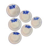 Lot 6 plates Fénal Badonviller blue