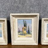 Victor Bruzac: série de 3 tableaux huiles sur panneaux époque circa 1920
