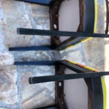 Pair of chairs upholstered with wax fabric