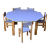 Vintage 1970s octagonal children's table in beech and lilac formica, with 5 chairs.