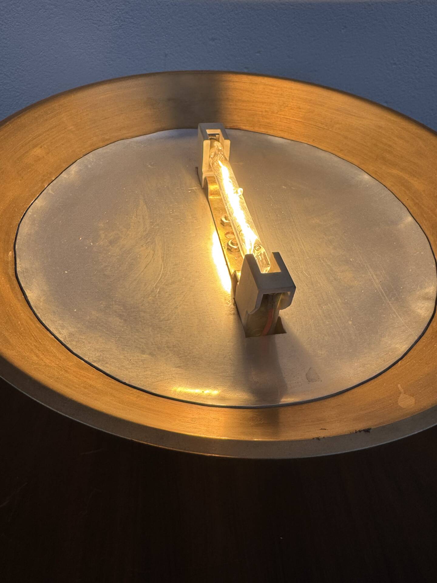 Lampe à poser halogène bronze massif années 80