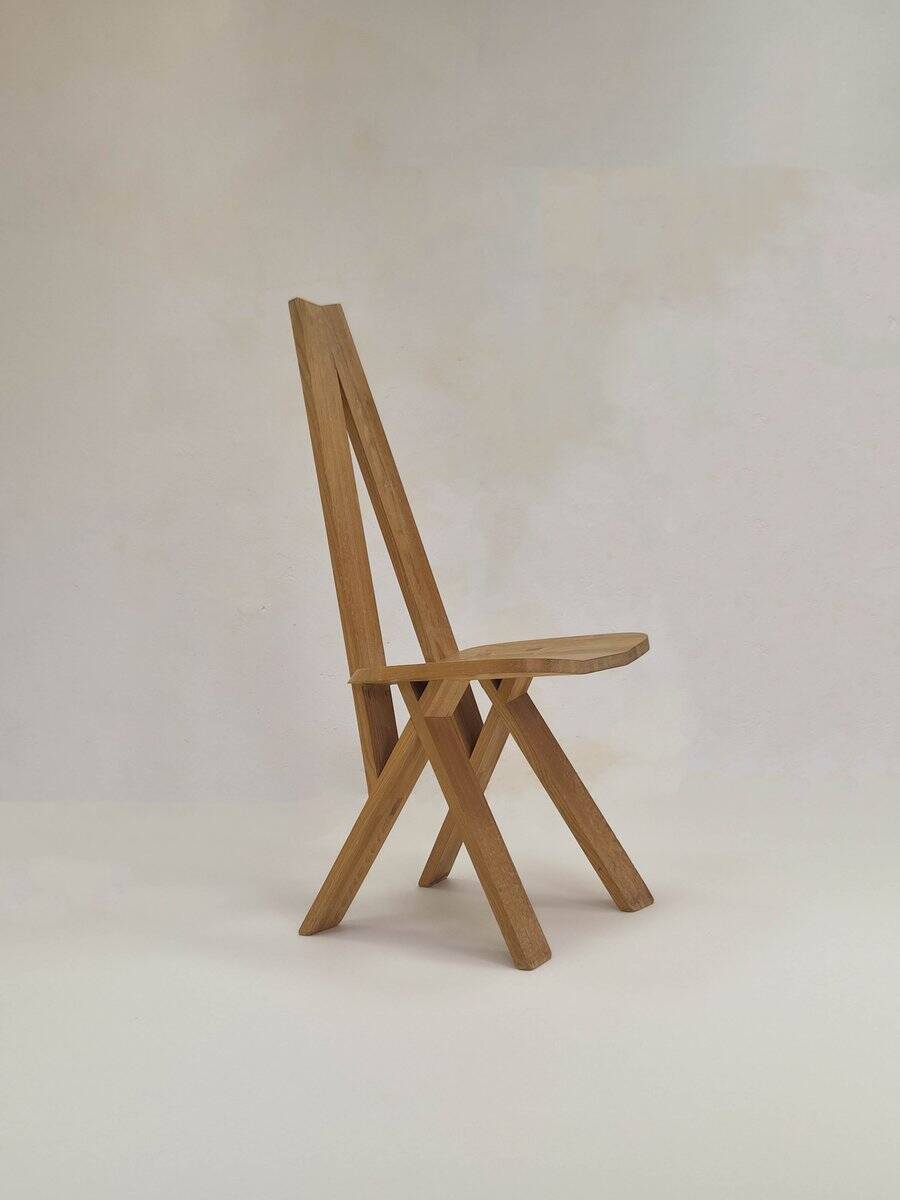 Model S45 Chlacc wood chair by Pierre Chapo, 1979