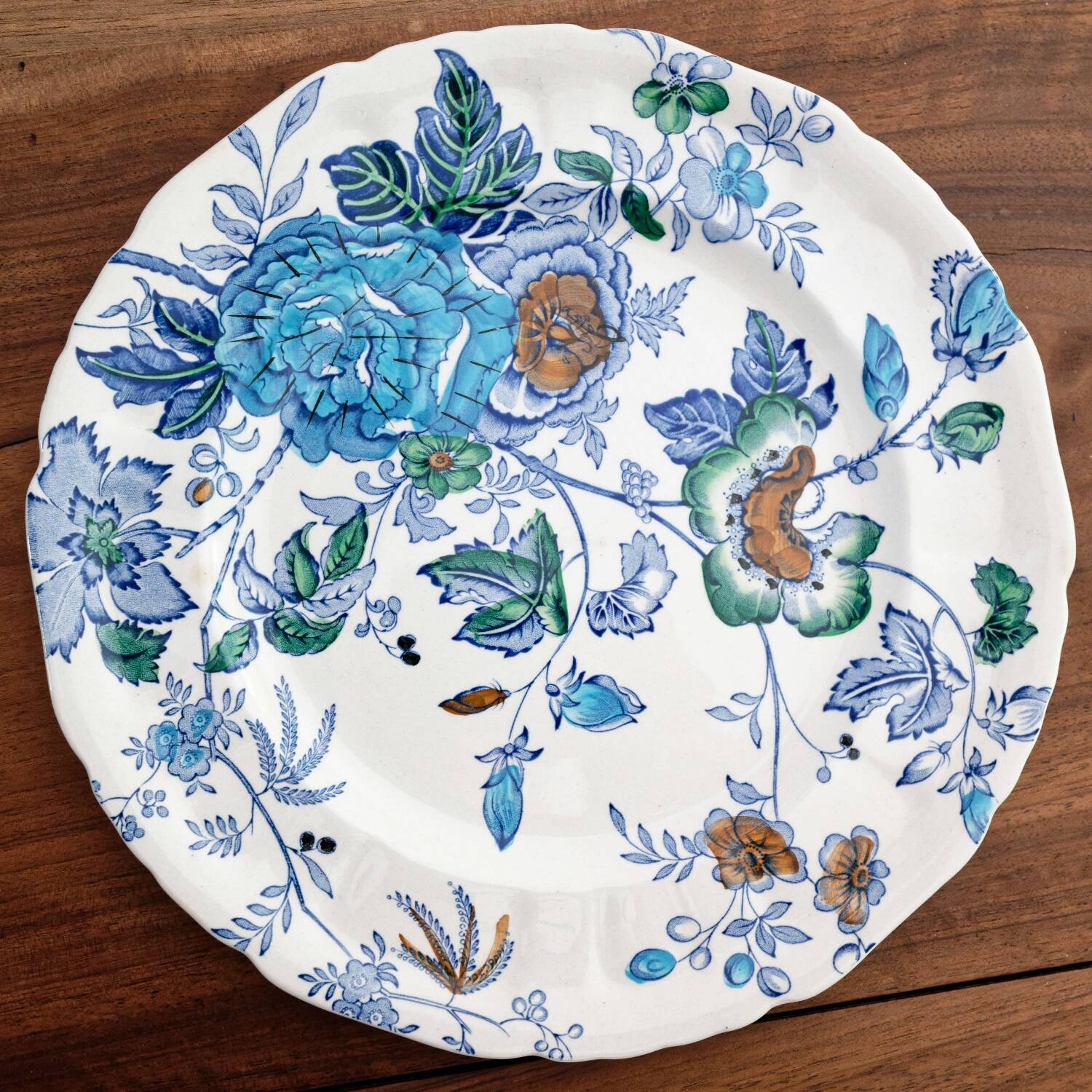 lot of 6 old English earthenware flat plates Mason's