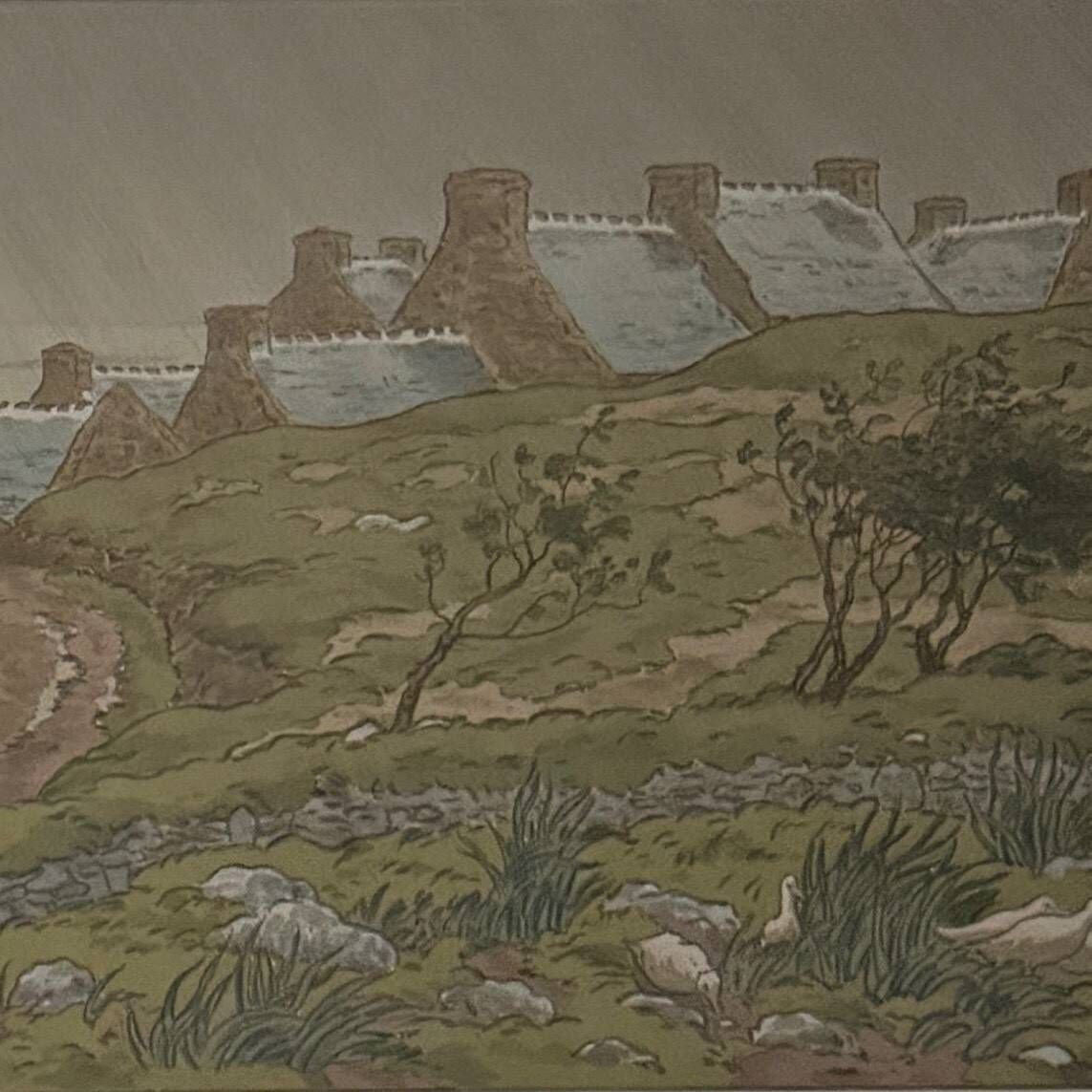 Lithographie par Henri Rivière La Féérie des Heures - L'Averse