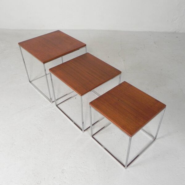 Ensemble de 3 tables d'appoint, ensemble mimi, années 1960