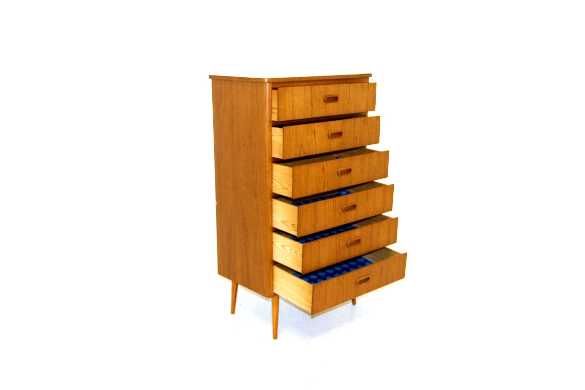 Tallboy teak chest of drawers, sweden, 1950