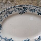 Old oval ironstone serving dish from Debray, Guadeloupe service